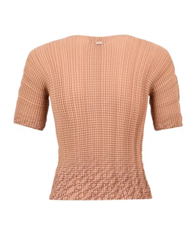 Herno Textured Fitted Top In Pink