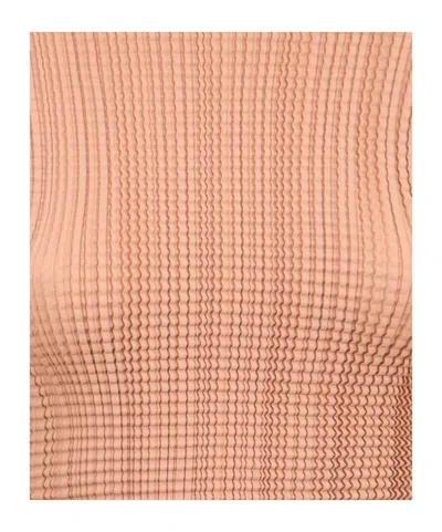 Herno Textured Fitted Top In Pink
