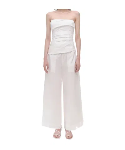 Simkhai Emerson Ruched Bustier Top In White