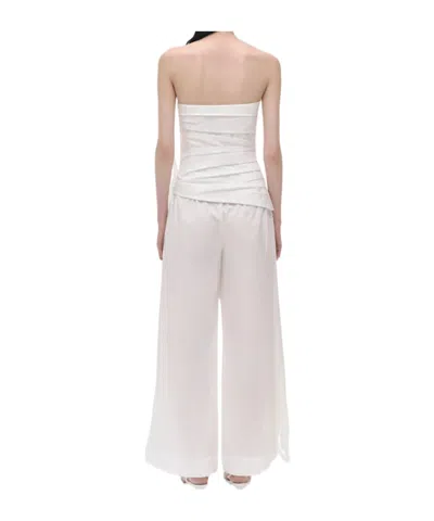 Simkhai Emerson Ruched Bustier Top In White