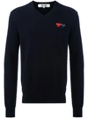 Comme Des Garçons Play Pullover Mit V-ausschnitt - Blau In Blue