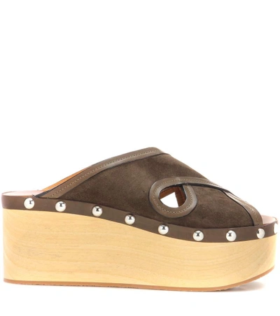 Shop Isabel Marant Zipla Suede And Wood Sandals