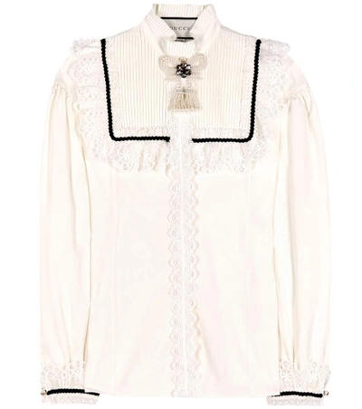 Shop Gucci Cotton Shirt In White