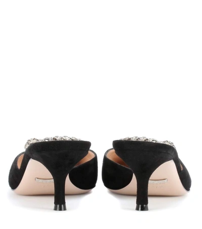 Shop Gucci Dionysus Suede Kitten Heels In Black