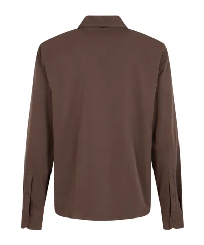 Herno Hemd Aus Seer-crease In Brown