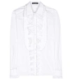 DOLCE & GABBANA RUFFLED COTTON SHIRT,P00216006