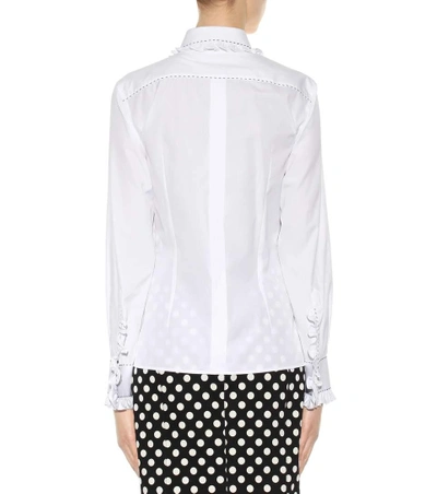 Shop Dolce & Gabbana Ruffled Cotton Shirt In White