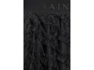Allsaints Womens Jayde Branded-waist Tulle Woven Mini Skirt Black In Black