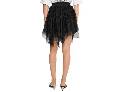 Allsaints Womens Jayde Branded-waist Tulle Woven Mini Skirt Black In Black
