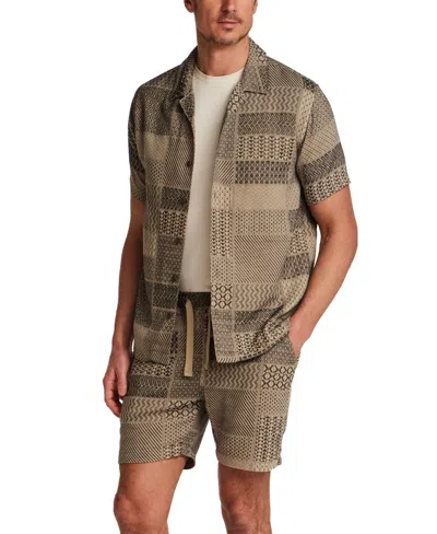 Vintage & Black Men's Drawstring Patchwork Jacquard Shorts In Multi