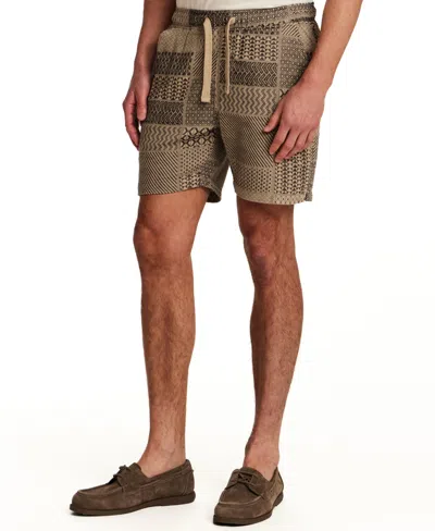 Vintage & Black Men's Drawstring Patchwork Jacquard Shorts In Multi