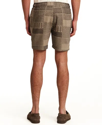 Vintage & Black Men's Drawstring Patchwork Jacquard Shorts In Multi