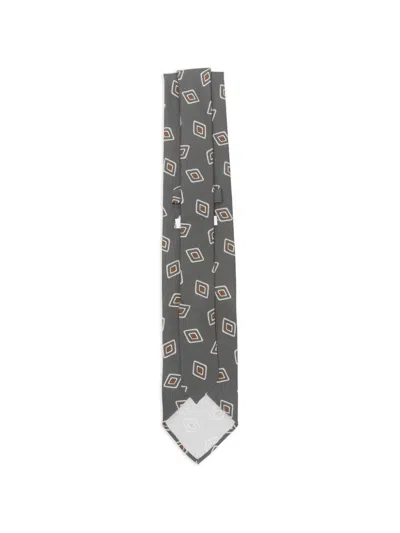 Lardini Geometric-pattern Tie In Gray