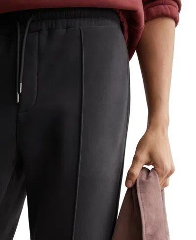 Reiss Washed Drawstring Joggers In Black