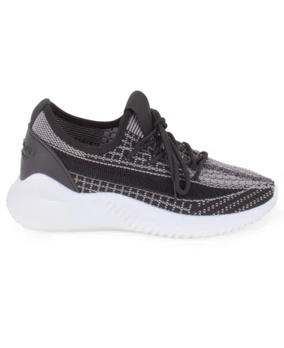 Tahari Patterned Knit Sneaker In Black
