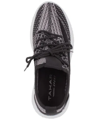 Tahari Patterned Knit Sneaker In Black
