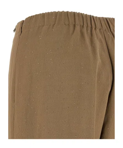 Herno Sequin Embellished Wide Leg Trousers In Brown
