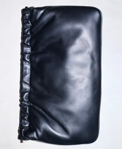 Mango Leather Clutch In Black