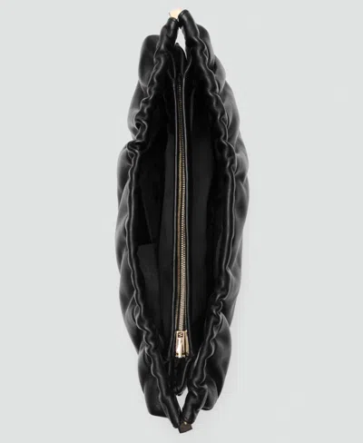 Mango Leather Clutch In Black