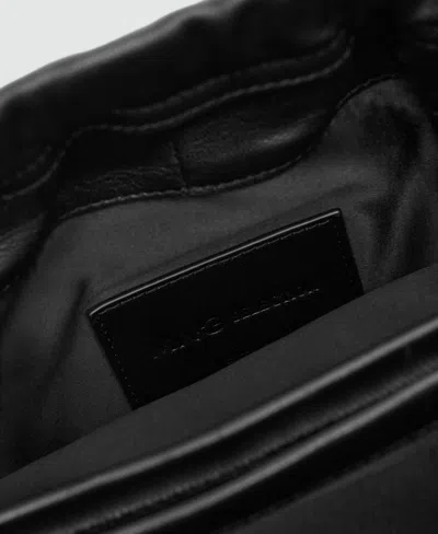 Mango Leather Clutch In Black