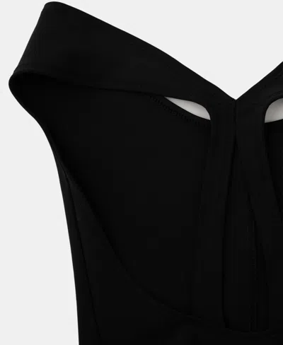 Mango Selection  Women's Open Back Fitted Bodysuit In Black