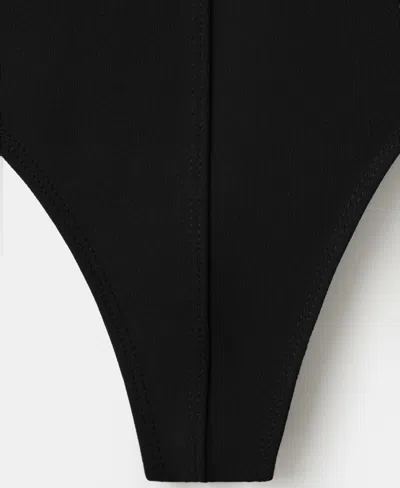 Mango Selection  Women's Open Back Fitted Bodysuit In Black