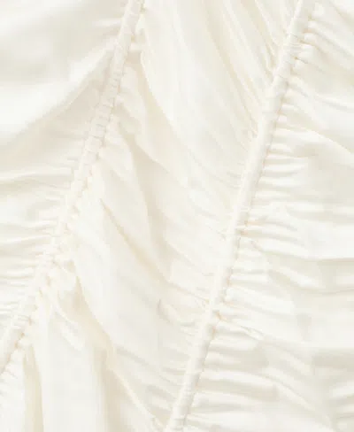 Mango Ruched Satin Minidress In Neutral