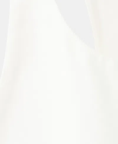 Mango Open Back Satin Top In White