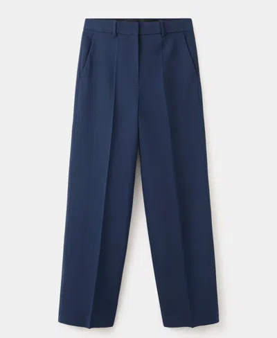 Mango Straight Low-rise Suit Pants In Blue