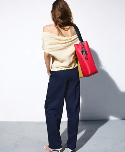 Mango Straight Low-rise Suit Pants In Blue