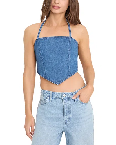 Good American The Denim Recess Top In Blue