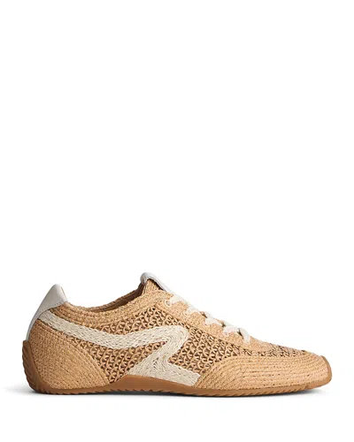 Rag & Bone Retro Runner Slim Raffia Sneakers In Brown