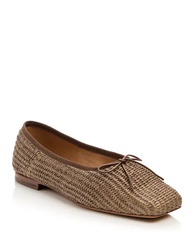 Mansur Gavriel Women's Woven Square Toe Ballerina Flats In Brown