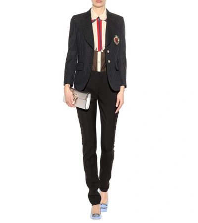 Shop Gucci Polka-dotted Wool, Mohair And Cotton Blazer In Iek