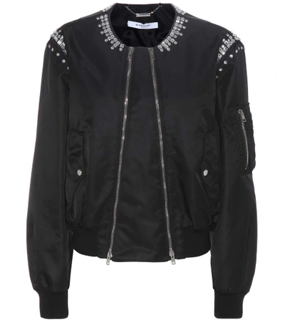 Shop Givenchy Crystal-embellished Bomber Jacket In Llack