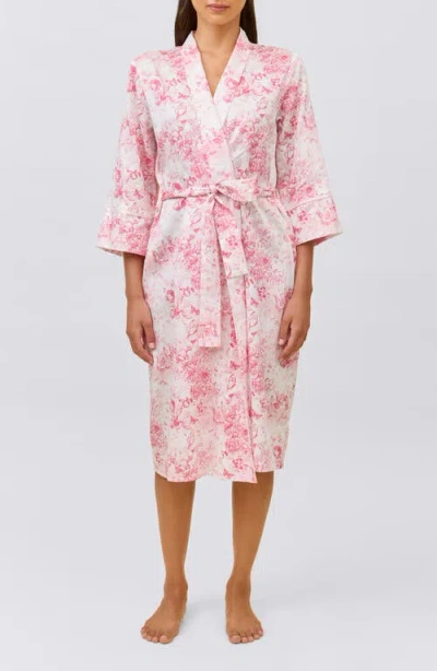 Papinelle Toile De Jouy Cotton Sateen Midi Robe In Pink
