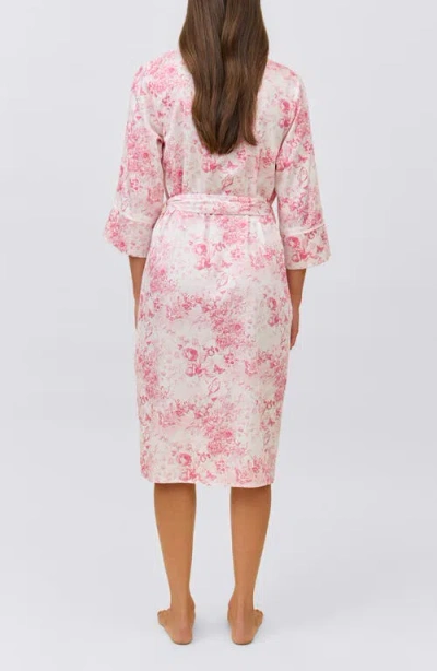 Papinelle Toile De Jouy Cotton Sateen Midi Robe In Pink