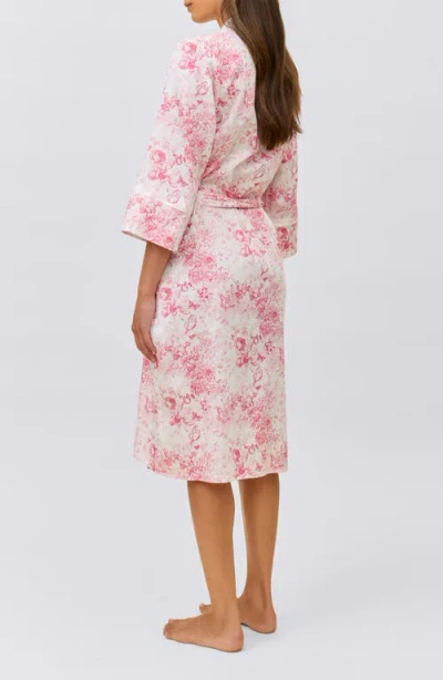 Papinelle Toile De Jouy Cotton Sateen Midi Robe In Pink