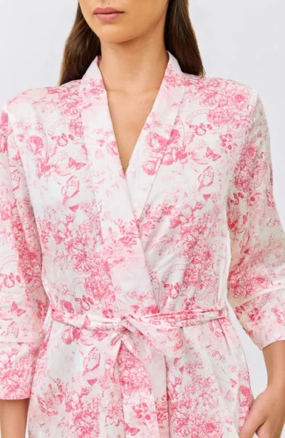 Papinelle Toile De Jouy Cotton Sateen Midi Robe In Pink