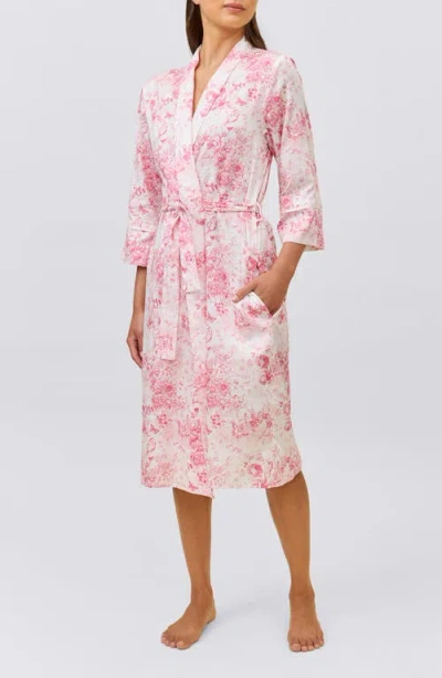 Papinelle Toile De Jouy Cotton Sateen Midi Robe In Pink