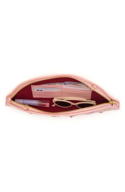 Hammitt Shelley Clutch Flamingo Flora Brushed Gold In Pink