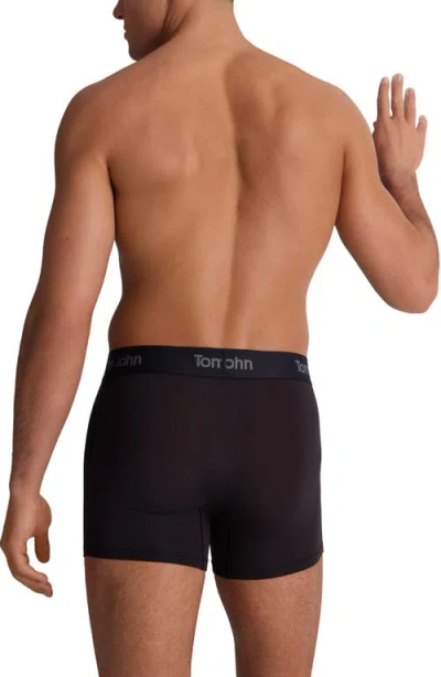 Tommy John Second Skin Luxe Rib 4-inch Boxer Briefs In Black