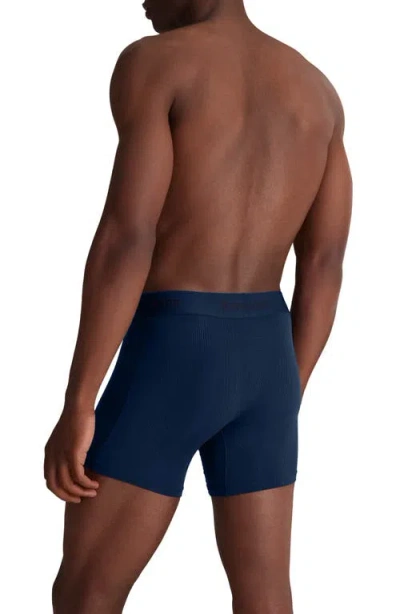 Tommy John Second Skin Luxe Rib 4-inch Boxer Briefs In Blue