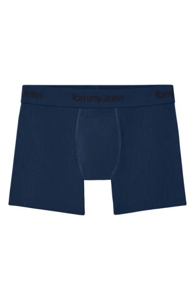 Tommy John Second Skin Luxe Rib 4-inch Boxer Briefs In Blue
