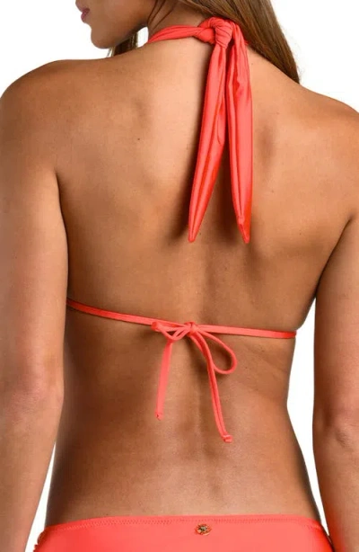 Sunshine 79 Solids Triangle Bikini Top In Orange