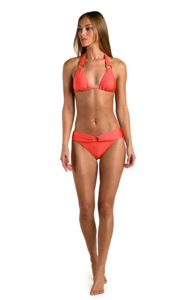 Sunshine 79 Solids Triangle Bikini Top In Orange