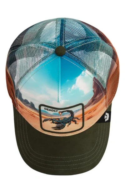 Goorin Bros Scorpion-patch Mesh-panel Trucker Hat In Orange
