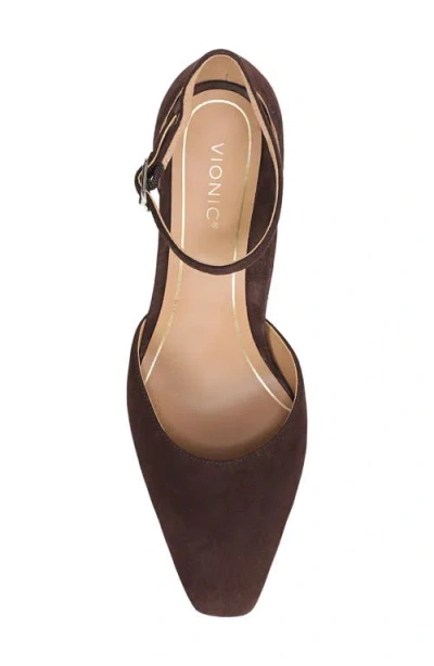 Vionic Scarlett Ankle Strap Pump In Brown