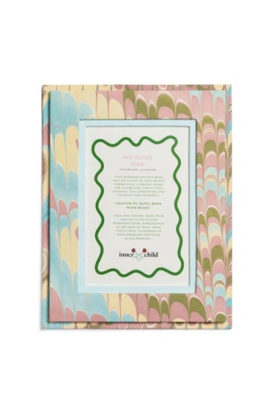 Inner Child Hand-marbled Picture Frame In Multi