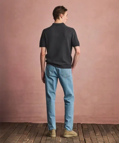 Naadam Lightweight Cashmere Short Sleeve Polo In Black